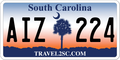 SC license plate AIZ224