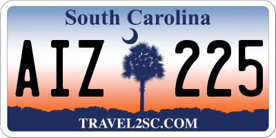 SC license plate AIZ225