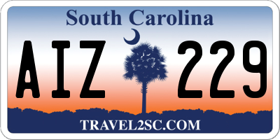 SC license plate AIZ229