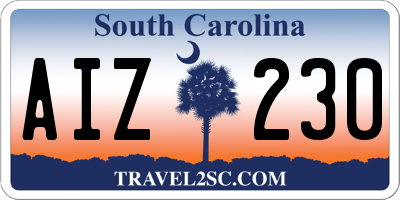 SC license plate AIZ230