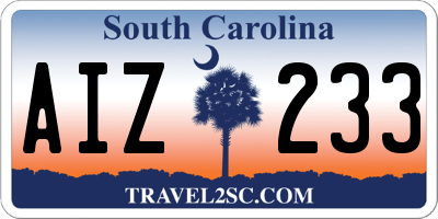 SC license plate AIZ233