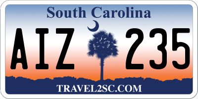 SC license plate AIZ235