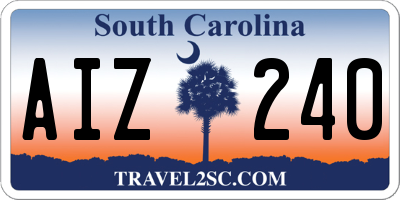 SC license plate AIZ240