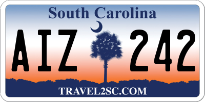 SC license plate AIZ242