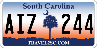 SC license plate AIZ244