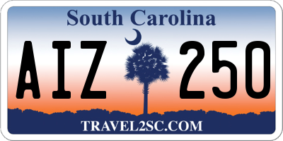 SC license plate AIZ250