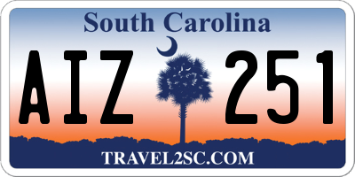 SC license plate AIZ251