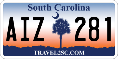 SC license plate AIZ281