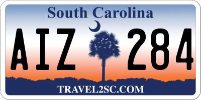 SC license plate AIZ284