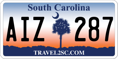 SC license plate AIZ287
