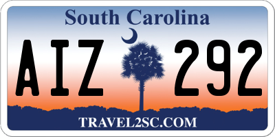 SC license plate AIZ292