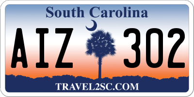SC license plate AIZ302