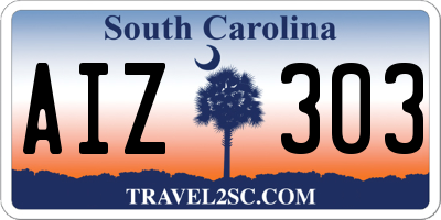 SC license plate AIZ303