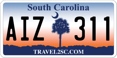 SC license plate AIZ311
