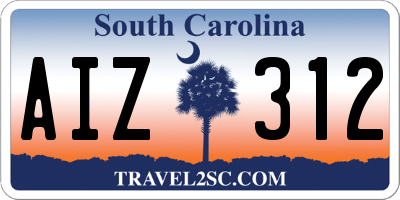 SC license plate AIZ312