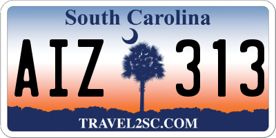 SC license plate AIZ313