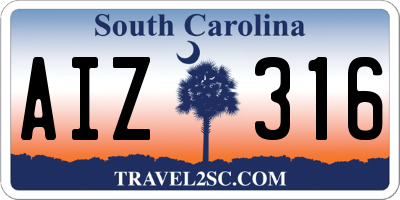 SC license plate AIZ316
