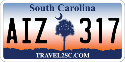 SC license plate AIZ317