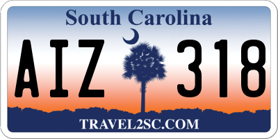 SC license plate AIZ318