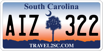 SC license plate AIZ322