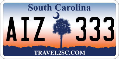 SC license plate AIZ333