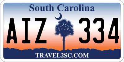SC license plate AIZ334