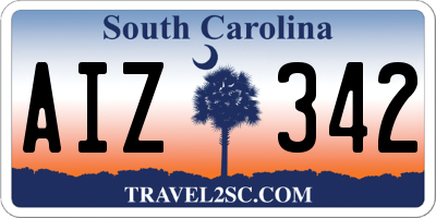 SC license plate AIZ342