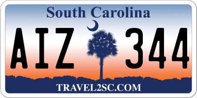 SC license plate AIZ344