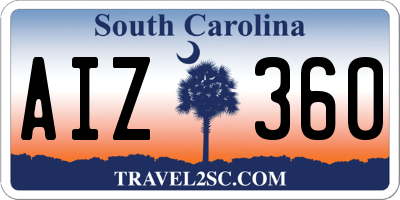 SC license plate AIZ360