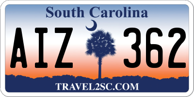 SC license plate AIZ362