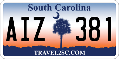 SC license plate AIZ381