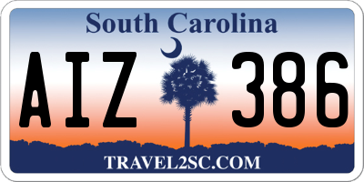 SC license plate AIZ386