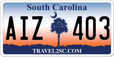 SC license plate AIZ403
