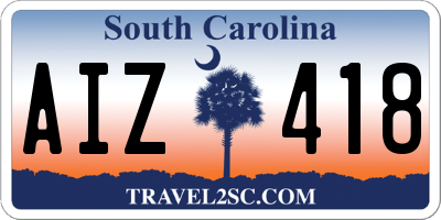 SC license plate AIZ418