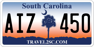 SC license plate AIZ450