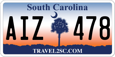 SC license plate AIZ478
