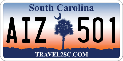 SC license plate AIZ501