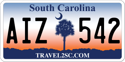 SC license plate AIZ542