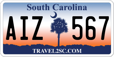 SC license plate AIZ567