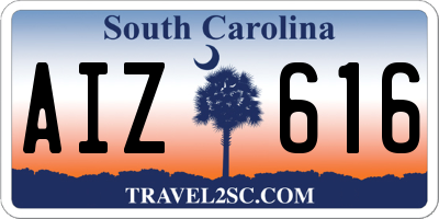 SC license plate AIZ616