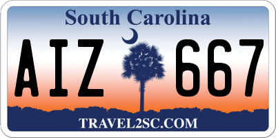 SC license plate AIZ667