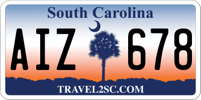 SC license plate AIZ678