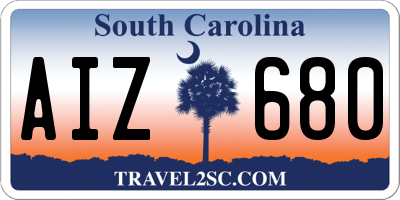 SC license plate AIZ680