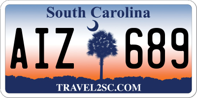SC license plate AIZ689