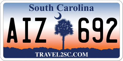SC license plate AIZ692
