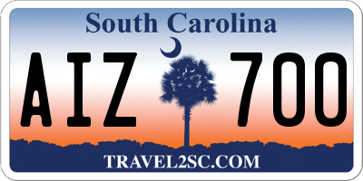SC license plate AIZ700