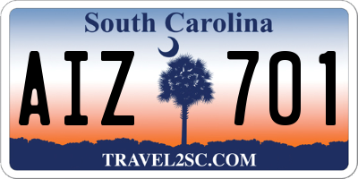 SC license plate AIZ701