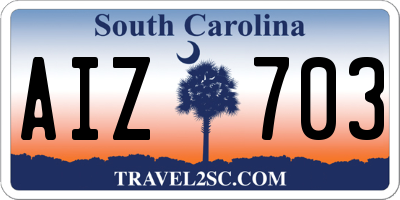 SC license plate AIZ703