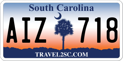 SC license plate AIZ718