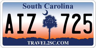 SC license plate AIZ725